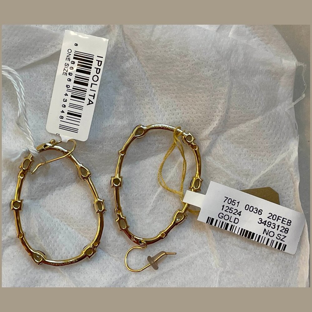 NWT Ippolita Rock Candy Citrine Smoky Quartz 18K Gold Large Teardrop Earrings - Picture 2 of 4